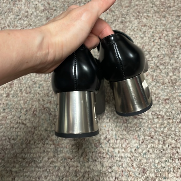 New Vic Matie silver open block heel loafers - Picture 4 of 10